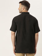 RIAG Men's Black Cotton Short Ethnic Kurta | Grocsy