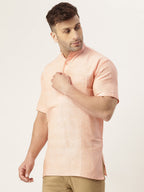 RIAG Men's Orange Cotton Short Ethnic Kurta | Grocsy