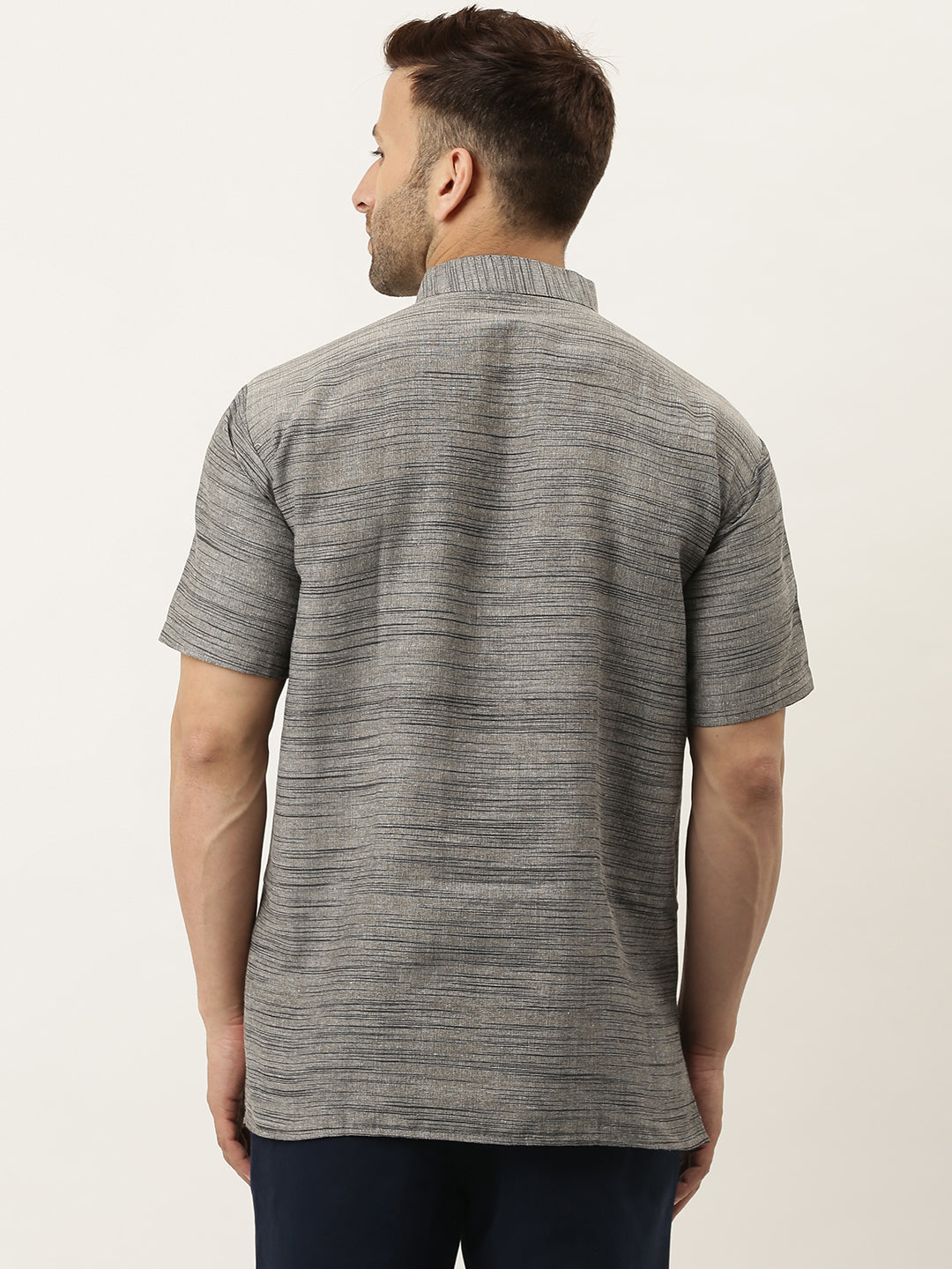 RIAG Men's Grey Cotton Long Ethnic Kurta | Grocsy