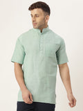 RIAG Men's Green Cotton Short Ethnic Kurta | Grocsy