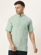 RIAG Men's Green Cotton Short Ethnic Kurta | Grocsy