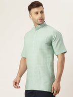 RIAG Men's Green Cotton Short Ethnic Kurta | Grocsy