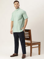 RIAG Men's Green Cotton Short Ethnic Kurta | Grocsy