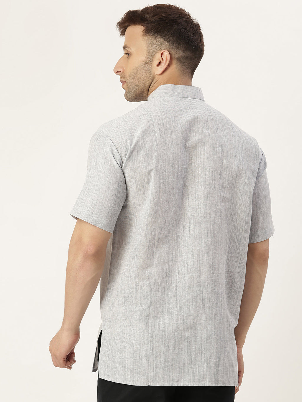 RIAG Men's Grey Cotton Long Ethnic Kurta | Grocsy