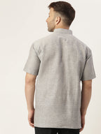 RIAG Men's Grey Cotton Short Ethnic Kurta | Grocsy