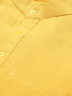 RIAG Men's Yellow Cotton Short Ethnic Kurta | Grocsy