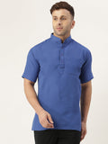 RIAG Men's Navy blue Cotton Short Ethnic Kurta | Grocsy