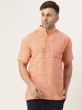 RIAG Men's Orange Cotton Long Ethnic Kurta | Grocsy