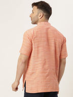 RIAG Men's Orange Cotton Long Ethnic Kurta | Grocsy