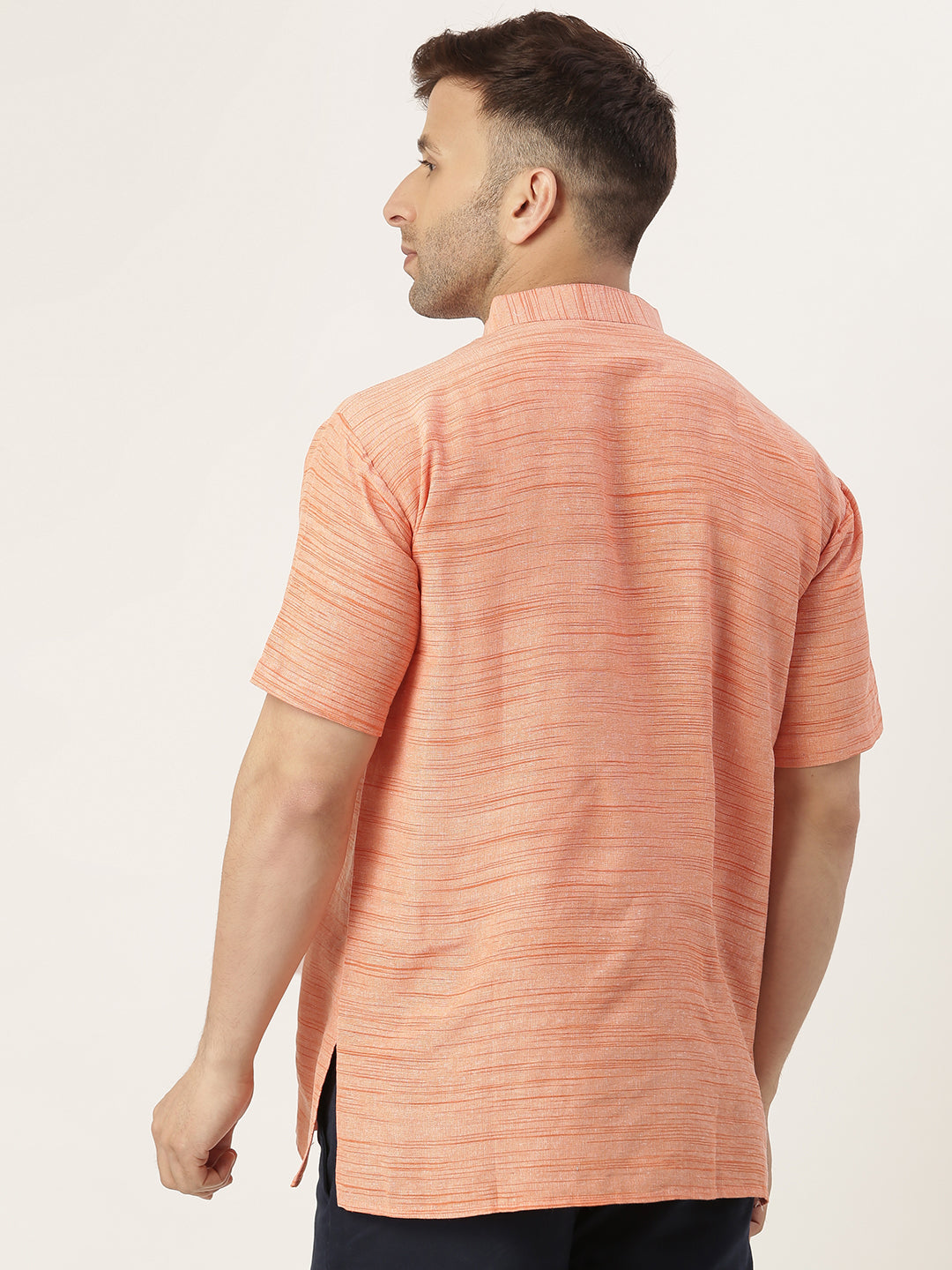RIAG Men's Orange Cotton Long Ethnic Kurta | Grocsy
