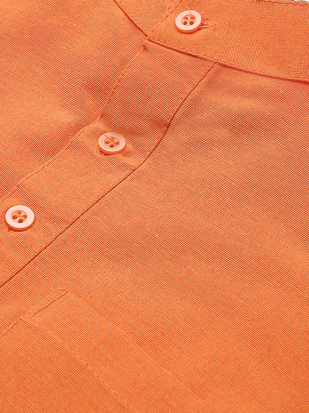 RIAG Men's Orange Cotton Short Ethnic Kurta | Grocsy