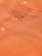 RIAG Men's Orange Cotton Short Ethnic Kurta | Grocsy