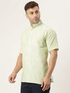 RIAG Men's Green Cotton Long Ethnic Kurta | Grocsy