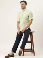 RIAG Men's Green Cotton Long Ethnic Kurta | Grocsy