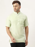 RIAG Men's Green Cotton Short Ethnic Kurta | Grocsy