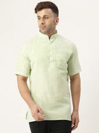 RIAG Men's Green Cotton Short Ethnic Kurta | Grocsy