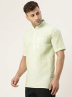 RIAG Men's Green Cotton Short Ethnic Kurta | Grocsy