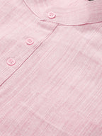 RIAG Men's Pink Cotton Long Ethnic Kurta | Grocsy