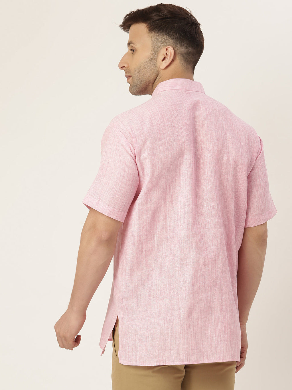 RIAG Men's Pink Cotton Long Ethnic Kurta | Grocsy