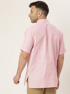 RIAG Men's Pink Cotton Long Ethnic Kurta | Grocsy