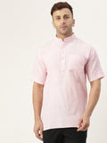 RIAG Men's Pink Cotton Short Ethnic Kurta | Grocsy