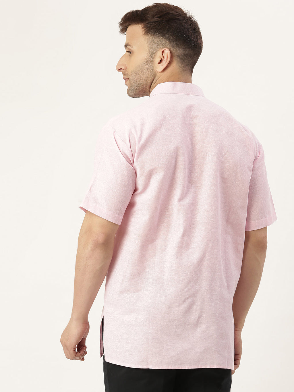 RIAG Men's Pink Cotton Short Ethnic Kurta | Grocsy