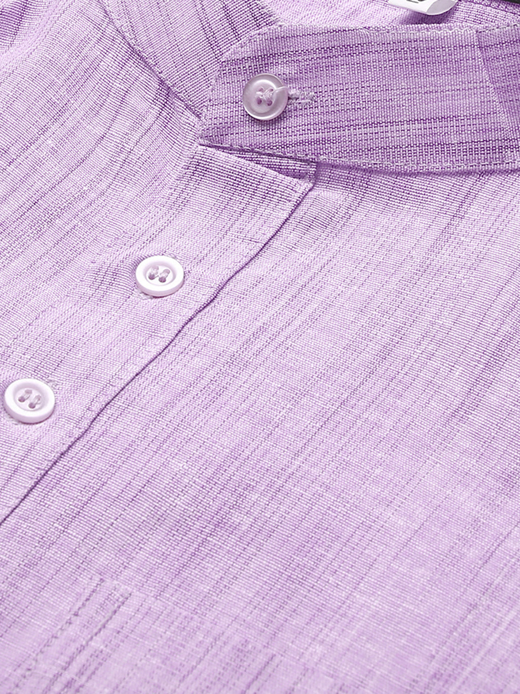 RIAG Men's Purple Cotton Long Ethnic Kurta | Grocsy