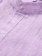 RIAG Men's Purple Cotton Long Ethnic Kurta | Grocsy