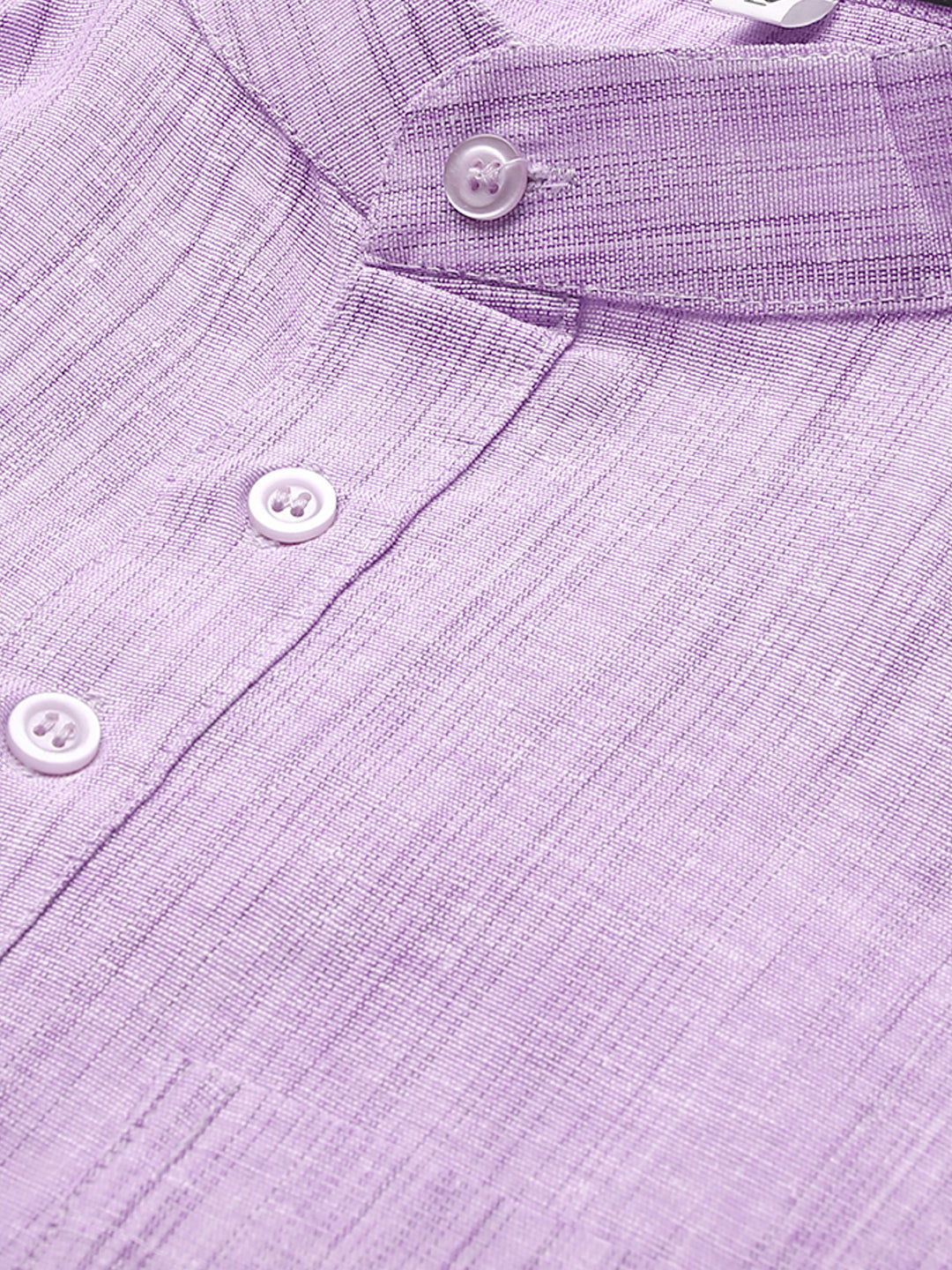 RIAG Men's Purple Cotton Long Ethnic Kurta | Grocsy