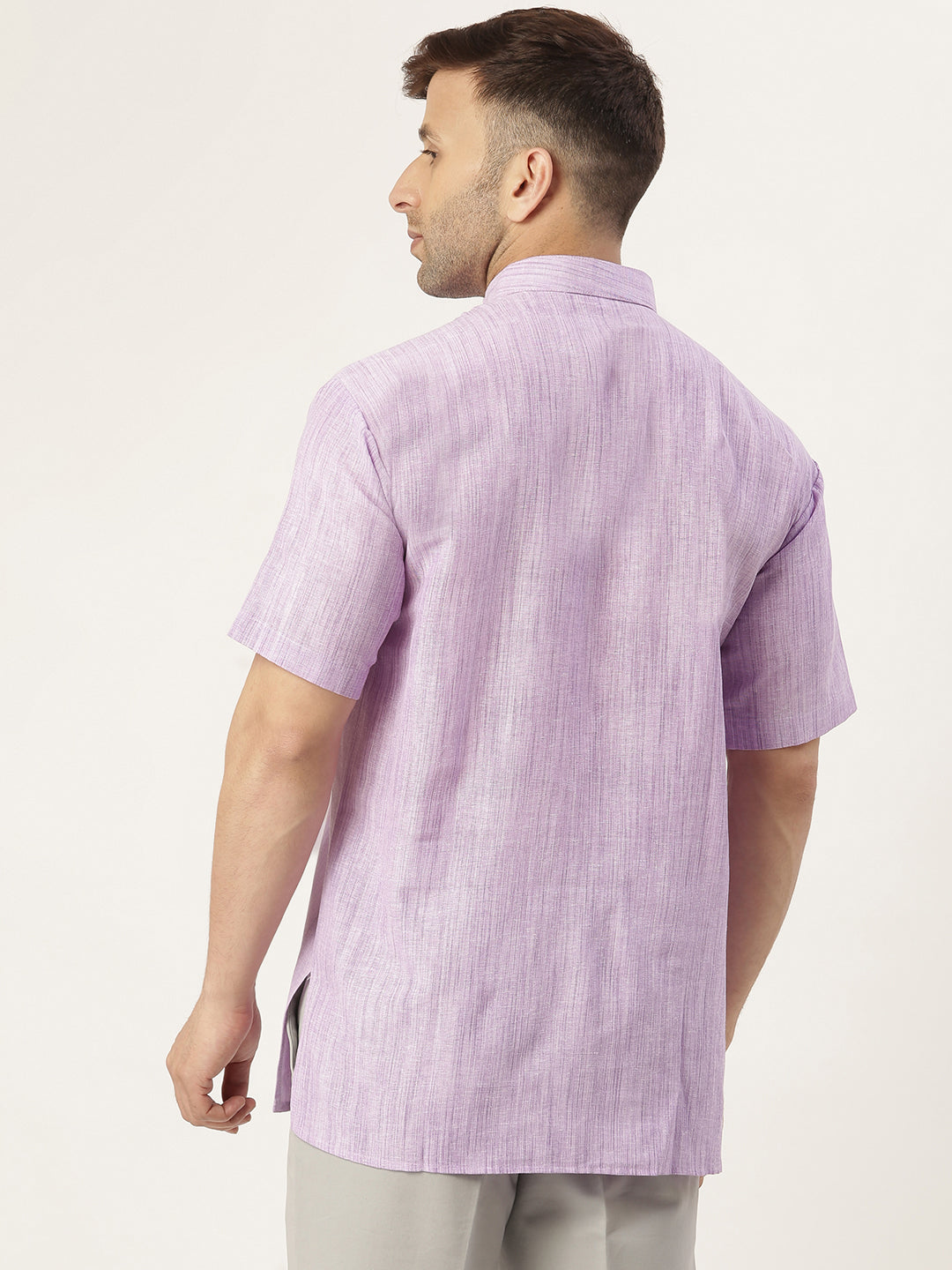 RIAG Men's Purple Cotton Long Ethnic Kurta | Grocsy
