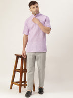RIAG Men's Purple Cotton Long Ethnic Kurta | Grocsy