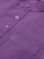 RIAG Men's Purple Cotton Short Ethnic Kurta | Grocsy