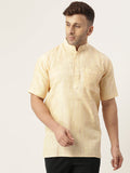 RIAG Men's Beige Cotton Long Ethnic Kurta | Grocsy