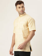 RIAG Men's Beige Cotton Long Ethnic Kurta | Grocsy