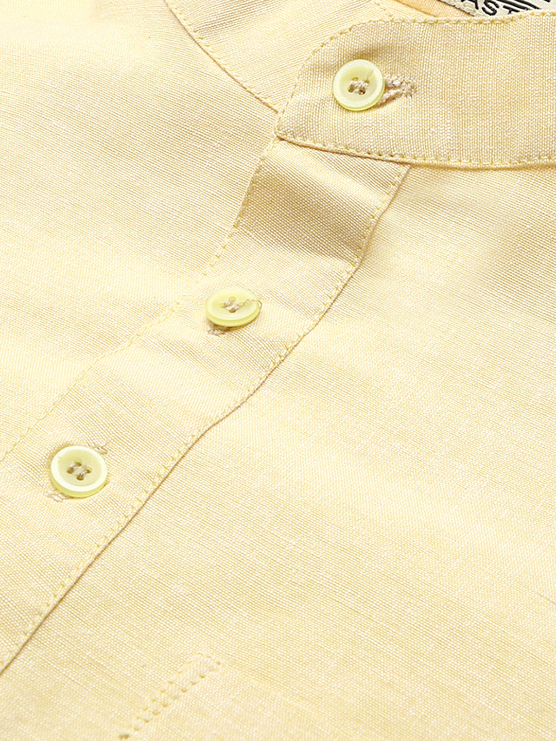 RIAG Men's Beige Cotton Short Ethnic Kurta | Grocsy