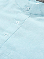 RIAG Men's Light blue Cotton Short Ethnic Kurta | Grocsy