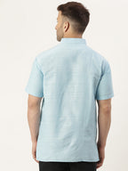 RIAG Men's Light blue Cotton Short Ethnic Kurta | Grocsy