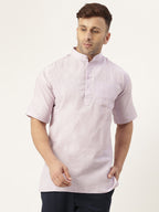 RIAG Men's Purple Cotton Short Ethnic Kurta | Grocsy