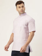 RIAG Men's Purple Cotton Short Ethnic Kurta | Grocsy