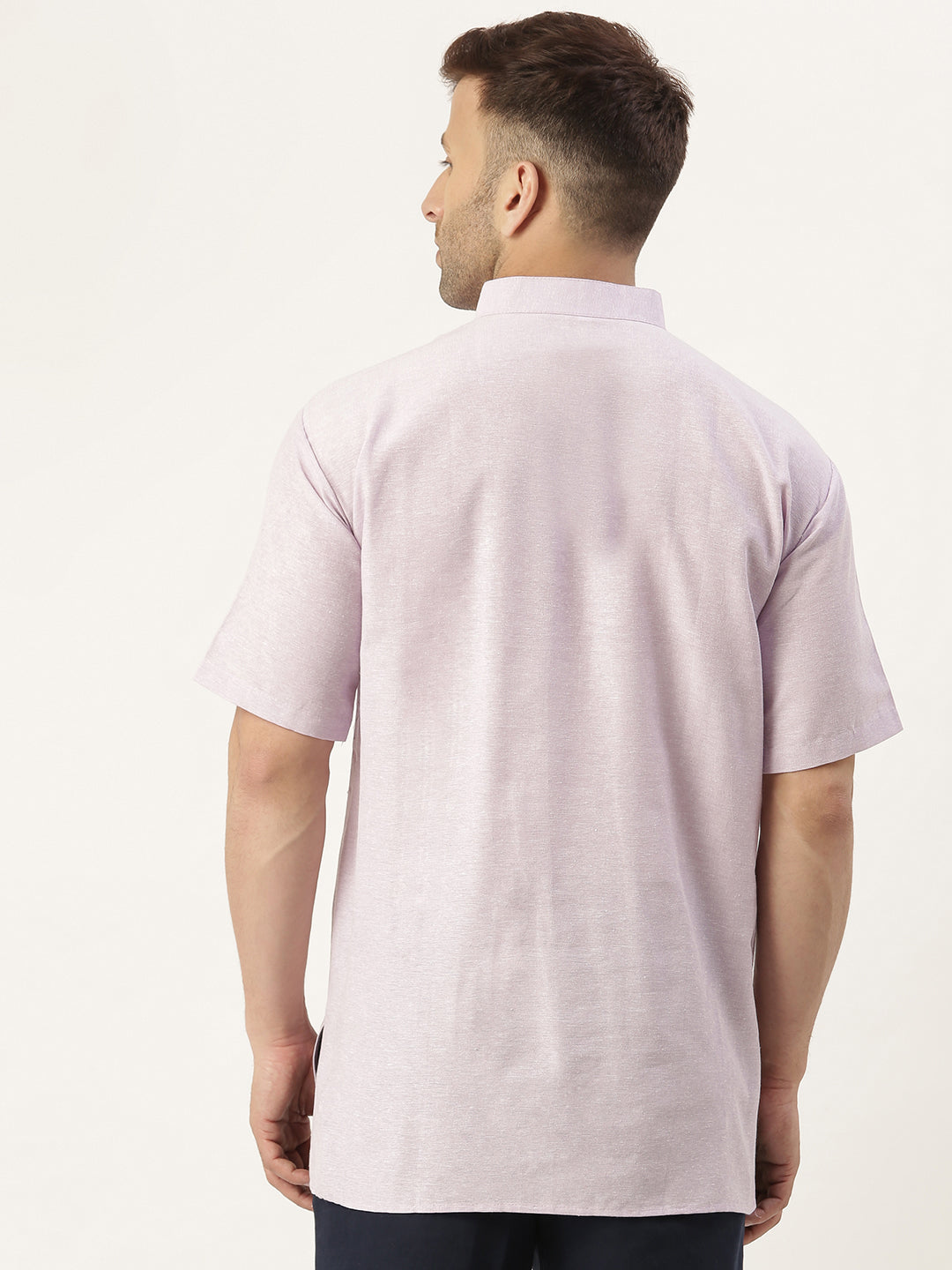 RIAG Men's Purple Cotton Short Ethnic Kurta | Grocsy