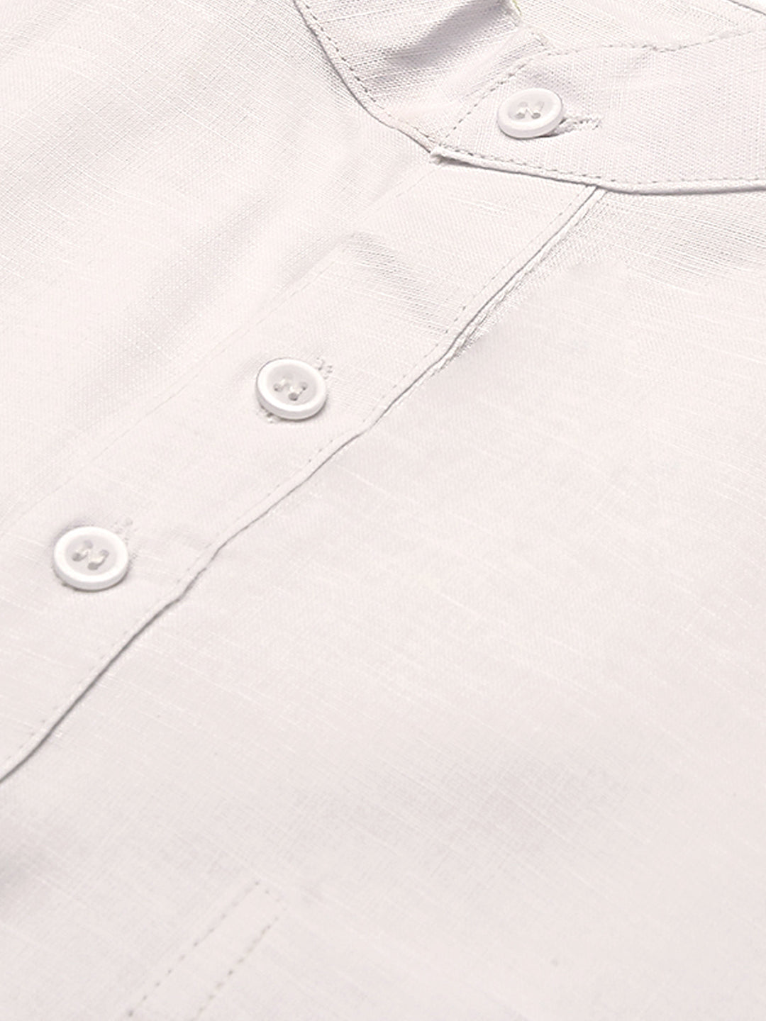 RIAG Men's White Cotton Short Ethnic Kurta | Grocsy