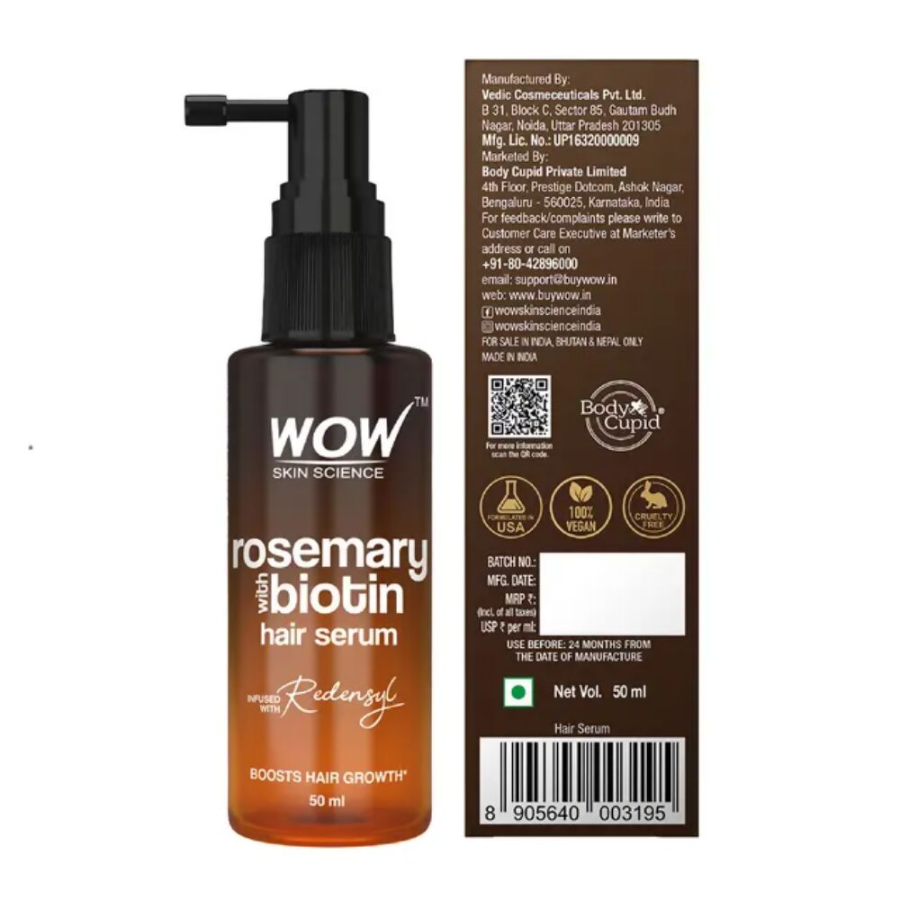 Wow Life Science Rosemary With Biotin Hair Serum | Grocsy