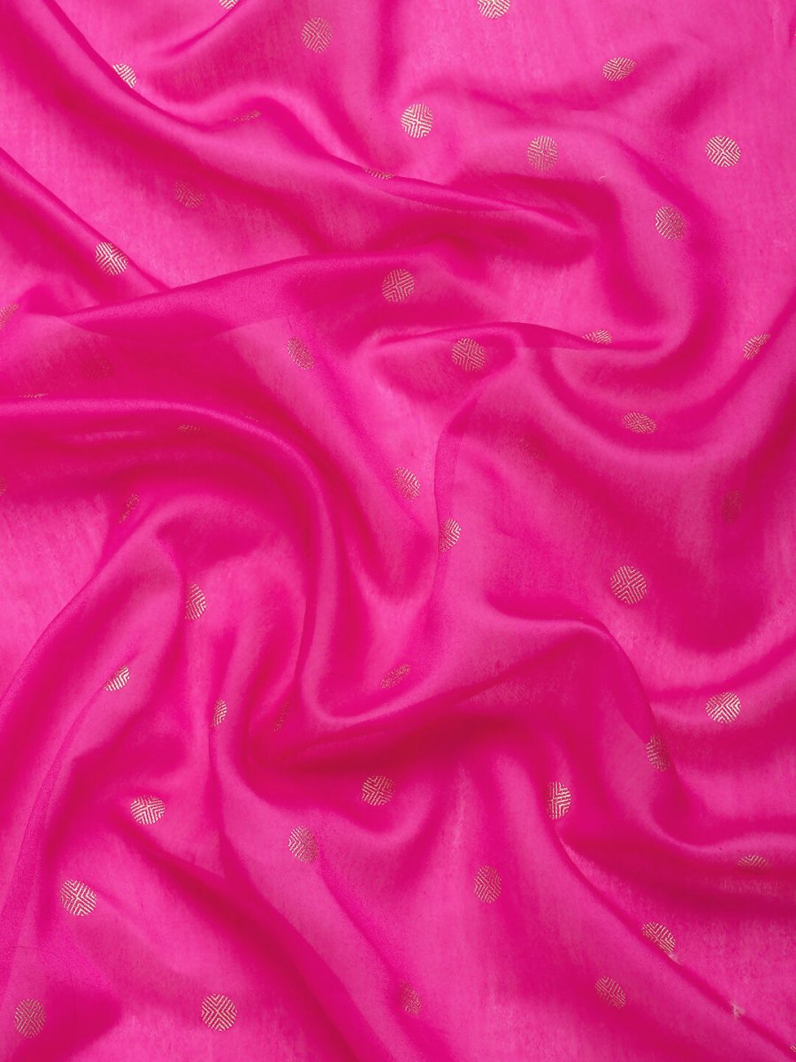 Ahalyaa Women's Traditional Semi Stitch Saree - Fuchsia | Grocsy