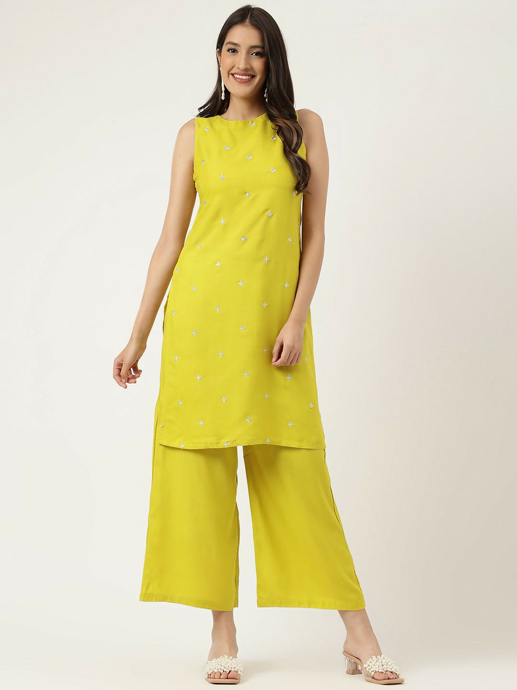 Joban Fashion Mustard Rayon and Embroidered Work Straight Kurta Bottom Set | Grocsy