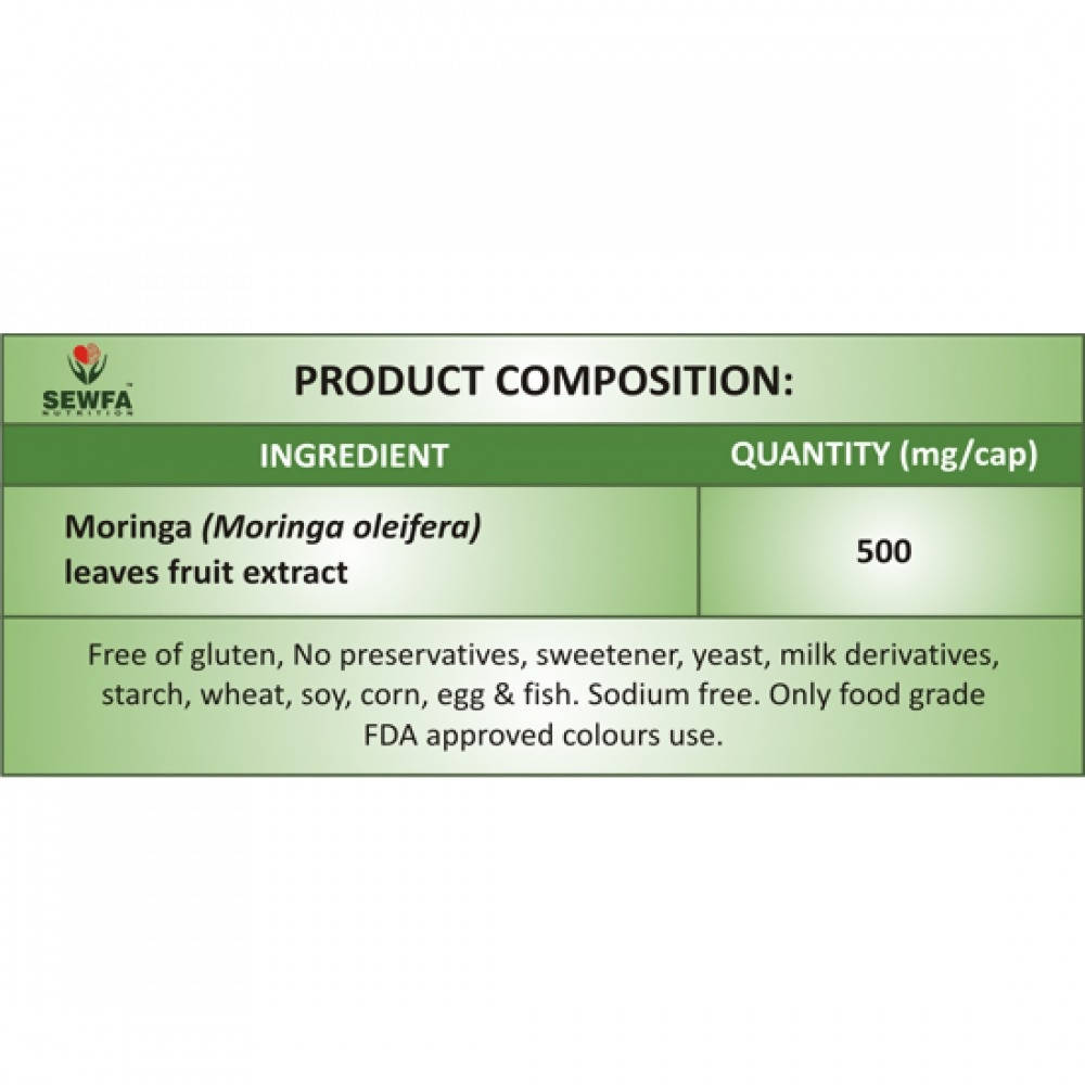 Sewfa Naturals Moringa Extract Capsules | Grocsy