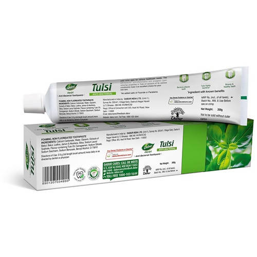 Dabur Herb'l Tulsi - Anti-Bacterial Toothpaste | Grocsy