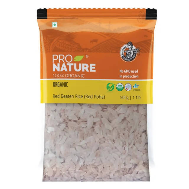 Pro Nature Organic Red Beaten Rice (Red Poha) | Grocsy
