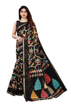 Vamika Black Linen Zari Border Saree | Grocsy
