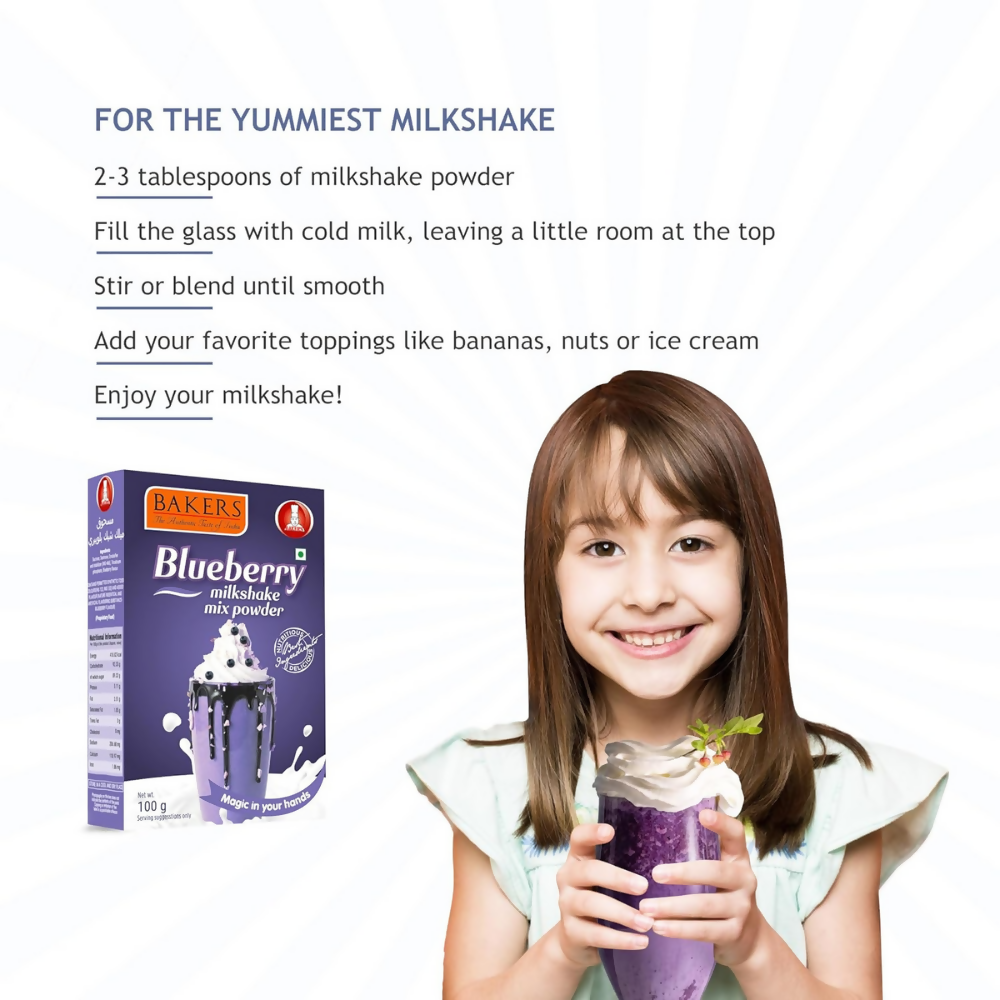 BAKERS Milk Shake Mix Powder - Blueberry Flavor | Grocsy