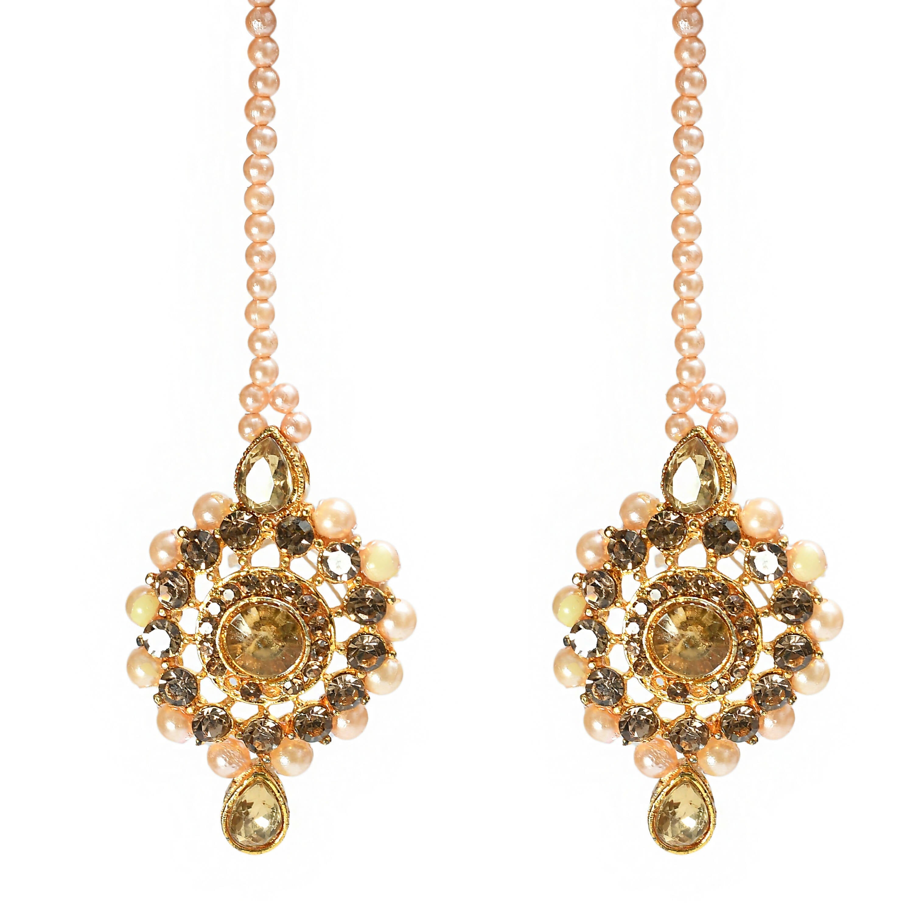 Mominos Fashion Johar Kamal Gold-Polished Brass Finish Kundan/Stone Choker For Women (Golden) | Grocsy